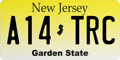 NJ license plate A14TRC