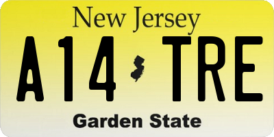 NJ license plate A14TRE