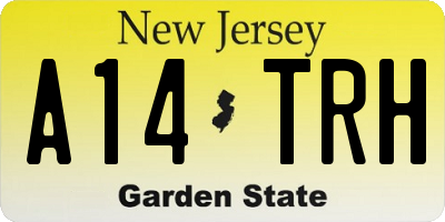 NJ license plate A14TRH