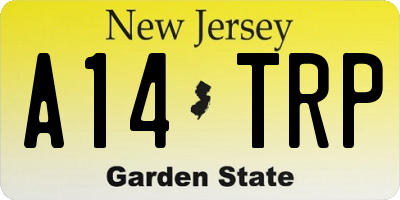NJ license plate A14TRP