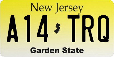NJ license plate A14TRQ
