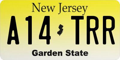NJ license plate A14TRR