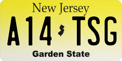 NJ license plate A14TSG