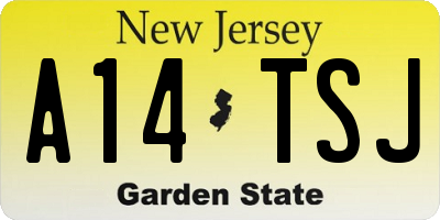 NJ license plate A14TSJ
