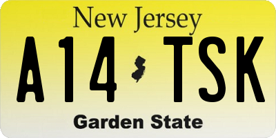 NJ license plate A14TSK