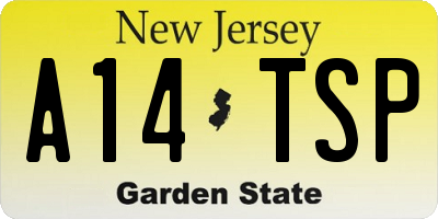 NJ license plate A14TSP