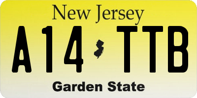 NJ license plate A14TTB