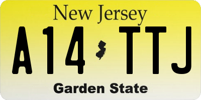 NJ license plate A14TTJ
