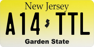 NJ license plate A14TTL