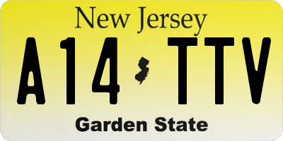 NJ license plate A14TTV