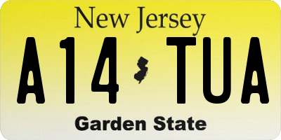 NJ license plate A14TUA