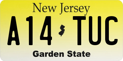 NJ license plate A14TUC