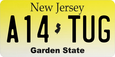 NJ license plate A14TUG