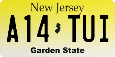 NJ license plate A14TUI