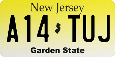 NJ license plate A14TUJ