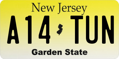 NJ license plate A14TUN