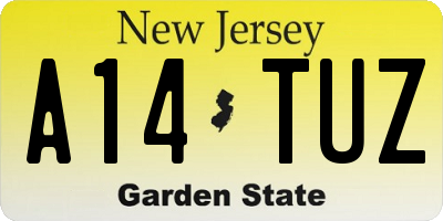 NJ license plate A14TUZ
