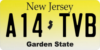NJ license plate A14TVB