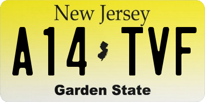 NJ license plate A14TVF