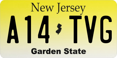 NJ license plate A14TVG