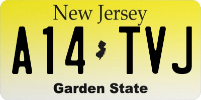 NJ license plate A14TVJ