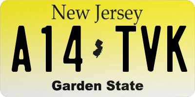 NJ license plate A14TVK