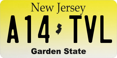 NJ license plate A14TVL