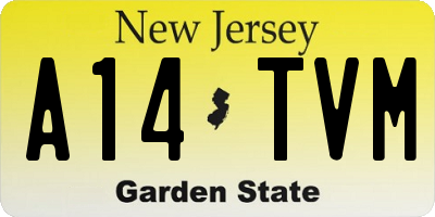 NJ license plate A14TVM
