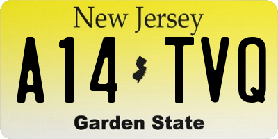 NJ license plate A14TVQ