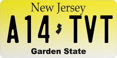 NJ license plate A14TVT