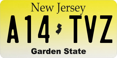 NJ license plate A14TVZ