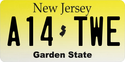 NJ license plate A14TWE