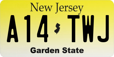 NJ license plate A14TWJ