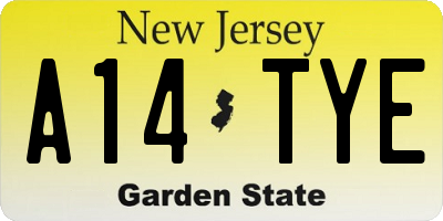 NJ license plate A14TYE