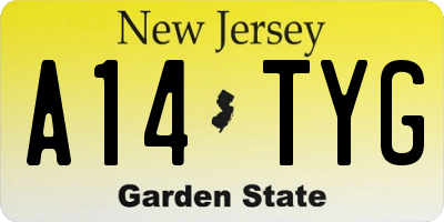 NJ license plate A14TYG