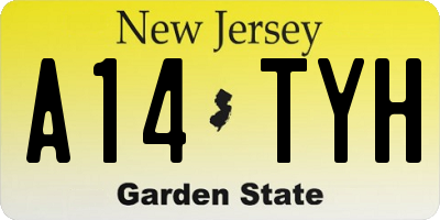 NJ license plate A14TYH