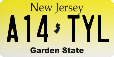 NJ license plate A14TYL