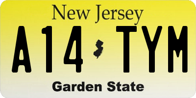 NJ license plate A14TYM