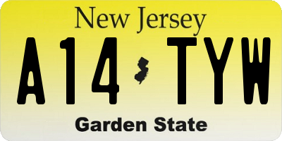 NJ license plate A14TYW