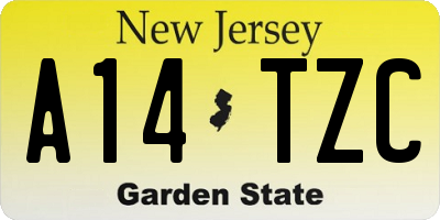 NJ license plate A14TZC