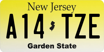 NJ license plate A14TZE