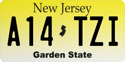 NJ license plate A14TZI