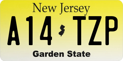 NJ license plate A14TZP