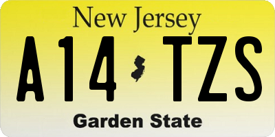 NJ license plate A14TZS