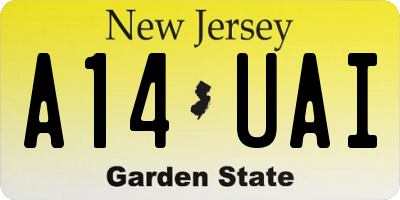NJ license plate A14UAI
