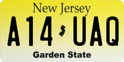 NJ license plate A14UAQ