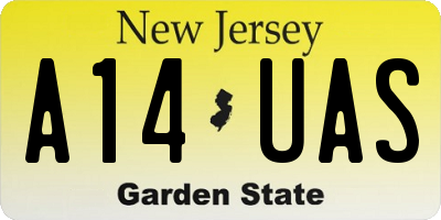 NJ license plate A14UAS