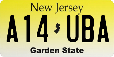 NJ license plate A14UBA