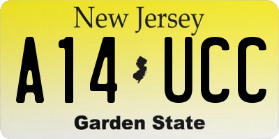 NJ license plate A14UCC