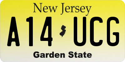 NJ license plate A14UCG